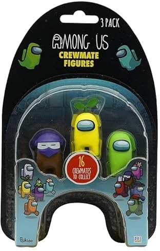 Among Us Crewmate Figuren 3 Pack AU2020, Offizielle Merchandise Perfekte Sammelfigur Geschenk Spiel Fan (Pink-Dead Body-Blue)