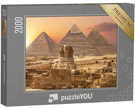puzzleYOU: Puzzle 2000 Teile „Weltwunder aus Ägypten: Pyramiden mit Sphinx, Gizeh“ – aus der Puzzle-Kollektion Ägypten, Aus Aller Welt