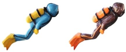 AOLIAY Miniatur Taucher Figur Marine Figur Taucher Resin-Modell Modell Abenteuer Dekor Aquarium Zubehör 2 PCS