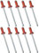 AERZETIX - C48069 - Lot de 10 Rivets aveugles standard Ø4x10mm - couleur rouge feu RAL 3000 - DIN 7337 - rivet pop à rupture de tige - en acier/aluminium
