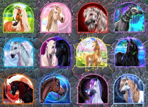 Brain Tree - Magical Horses 1000 Piece Puzzle for Adults: With Droplet Technology for Anti Glare & Soft Touch