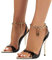 Tomwell Damen Sommer Offene Zehe Spitz Sexy Metallkette Stöckelabsatz Hohe Hacke Schnuerschuh Sandalen Sandalette High Heel A Schwarz 39 EU