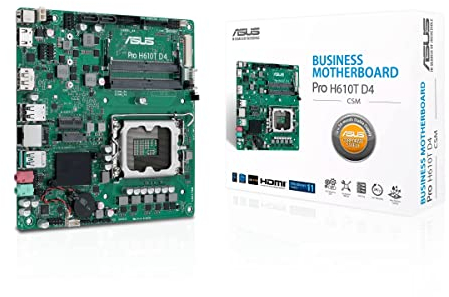 ASUS PRO H610T D4-CSM Thin mini-ITX H610 business motherboard with enhanced security, reliability, manageability and efficiency
