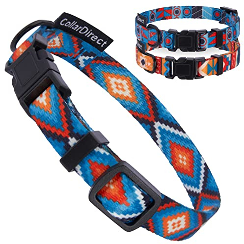 CollarDirect Hundehalsband für kleine, mittelgroße und große Hunde oder Welpen, niedliches einzigartiges Design mit SchnellverschlussSchnalle, Tribalethnisches Aztekenmuster (Aztec, 44-64 cm)