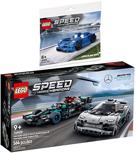 Lego 2er Set: 76909 Mercedes-AMG F1 W12 E Performance & Mercedes-AMG Project One & 30343 McLaren Elva
