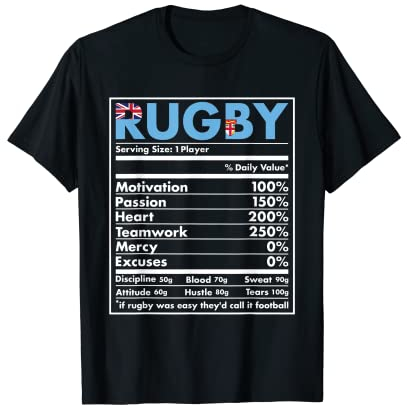 Fijian Rugby Viti Rugby Present Damen Rugby-T-Shirt Schwarz U-Ausschnitt Kurzarm Klein EU S Klassisch Pull-On 100% Polyester leichtgewichtig Rugby-T-Shirts Damen T-Shirt