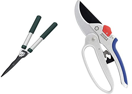 Spear & Jackson Kew Gardens Razorsharp 8170KEW Geared Hand Shears,Green and 6758GS Razorsharp Geared Anvil Secateurs