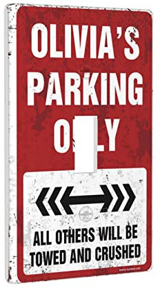 CakJuice Lichtschalter-Abdeckplatte Olivia's Parking Only Schalter Wandplatte Abdeckung Lichtschalter Abdeckplatte Single