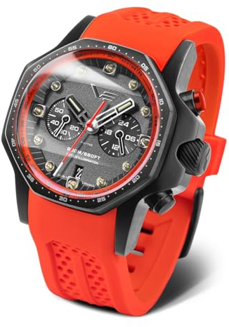 Vostok Europe Herrenuhr Atomic Age Chronograph Rot/Schwarz VK64-640C699