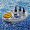 BBTISG Aufblasbares Tablett für Pool, 8 Löcher Große Kapazität Floating Coasters 2 in 1 Pool Getränke- und Snackhalter Schwimmender Bierhalter für Sommer Pool Partys, Strand Mottopartys