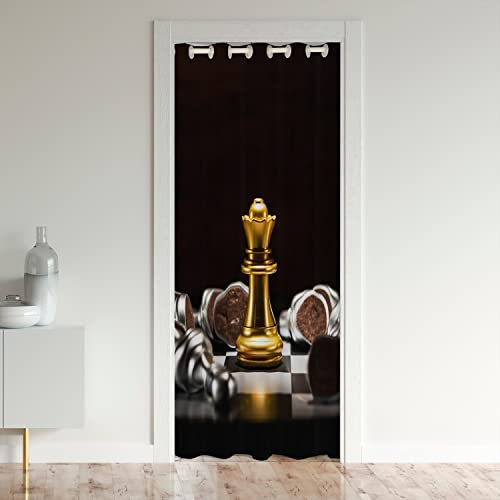 Schach Vorhang Vorhang für Innentür Raumteiler Super Cozy Luxus Schach Schwarz Weiß Grid Schlafzimmer Kinder Türvorhang 86x203cm Home Dekor Schlafzimmer Schrank Vorhang für Innentür Raumteiler