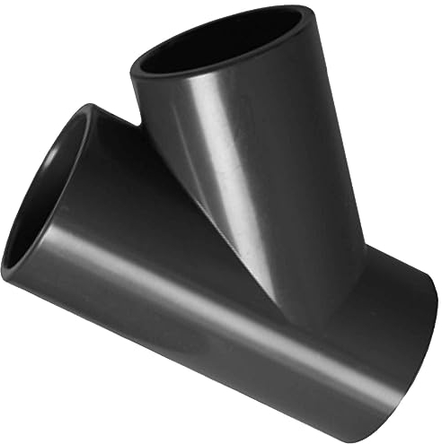 MegaHaustechnik T-Stück 45° Grad für Rohr-Außendurchmesser 50mm - Klebe Fitting aus Kunststoff PVC U