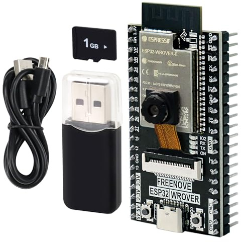 Freenove ESP32 CAM dev Board Kit, Dual-Core 32-Bit 240 MHz Mikrocontroller, Onboard Kamera WiFi+BT, Python C Code, Beispielprojekte Tutorial