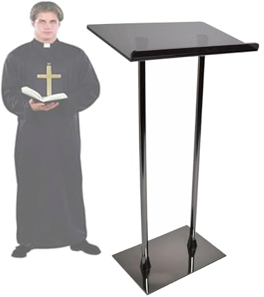 BKEKM Tragbare Rednerpulte, Podien aus Edelstahl, Stehpult aus Acryl, Konferenztisch, Laptop-Schreibtisch, Leichter Podiumsständer