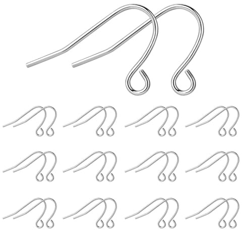 100 Stück Sterling Silber 925 Ohrhaken Ohrringhaken Ohrringe Selber Machen | Ohrringhaken Fisch Ohrhake Tropfenohrring Ohrhänger Ohrringe Selber Machen Set Ohrringverschluss Schmuckherstellung Zubehör