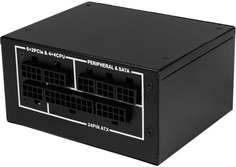 CWT CSN650M Fuente de alimentación SFX de bajo Ruido Totalmente Modular de 650 W (Doble 6 + 2 Conectores PCI-e, Condensador japonés de 105 °C, eficiencia Dorada 80 Plus) | Negro