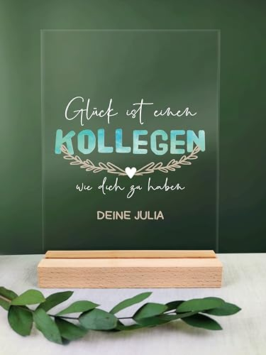 Kollegen Geschenk personalisiert - Acryl Geschenk - Geburtstagsgeschenk Kollegen, Kollegen Geschenk, Abschiedsgeschenk Kollegen, Geschenke Für Kollegen, kleine Geburtstagsgeschenke für Kollegen