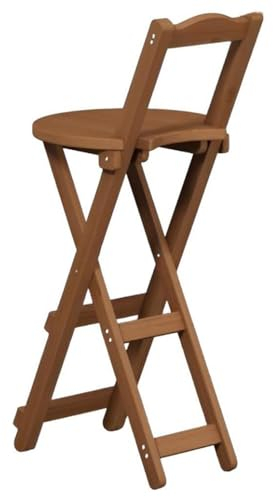 Barhocker Klappbar Aus Bambus, 45/63/75 Cm Küchenstühle, Klapphocker mit Rückenlehne und Fußstütze, Zusammenklappbarer FrüHstücks-Hochstuhl, Tragbarer Tresenhocker Bistrohocker ( Color : Walnut , Size