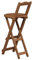 Barhocker Klappbar Aus Bambus, 45/63/75 Cm Küchenstühle, Klapphocker mit Rückenlehne und Fußstütze, Zusammenklappbarer FrüHstücks-Hochstuhl, Tragbarer Tresenhocker Bistrohocker ( Color : Walnut , Size