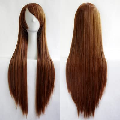 HBYLEE -Wig for cosplay Umi Sonoda Ruka Jabami Yumeko 80 Cm Negro Blanco Rojo Lila Rosa 19 Colores Recto Pelucas Largas Pelucas Sintéticas Cosplay Peluca de Pelo + Gorro de Peluca Nº 19
