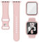 3-IN-1 Compatibile con Apple Watch Cinturino con Custodia e Protezione Schermo 40 mm 41 mm 44 mm 45 mm, Morbido Silicone Sport Band + Cassa con Vetro Compatibile con iWatch Series SE 9 8 7 6 5 4 Donna