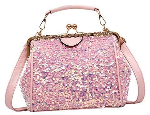 LIFKOME 1pezzi Borsa Tracolla Paillettes Borsa Mano Multifunzionale Realizzata in Materiale Di Qualità Superiore Adatta Per Viaggi e Shopping Per Riporre Cellulari e Piccoli Oggetti