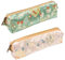 Neikafan 2 Stück Kleines Federmäppchen Blumen Federmäppchen Klein Aesthetic Zip Stickerei Federmappe Blumen Faulenzermäppchen Schreibwaren Organizer Tasche für Schule Mädchen Damen