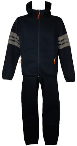 CAMPAGNOLO Tuta uomo DYNAMIC F.LLI completo tempo libero invernale felpato giacca aperta con zip articolo 8Q77477, M982 Blu - Blue, L