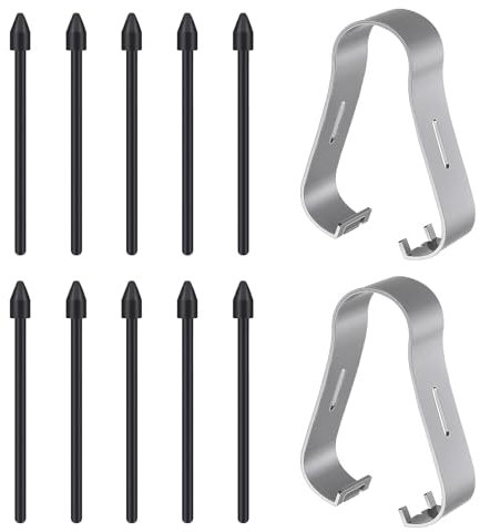 Pack de 12 Pointes pour Samsung, Pointes de Rechange pour Stylet S Pen Compatible avec Samsung Galaxy Tab S8/S8+Plus/S8 Ultra/S7/S7+Plus/S7 FE/S6/ S6 5G/ S6 Lite, Inclus 2 Outil de Remplacement, Noir