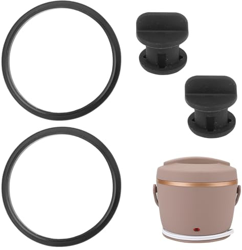 4PCS Seal Ring & Replacement Stopper for Crock-Pot 20-Ounce Electric Lunch Box, Leak-Proof Silicone Sealing Ring Gaskets Seal Parts BPA Free Lunch Box Accessories Parts