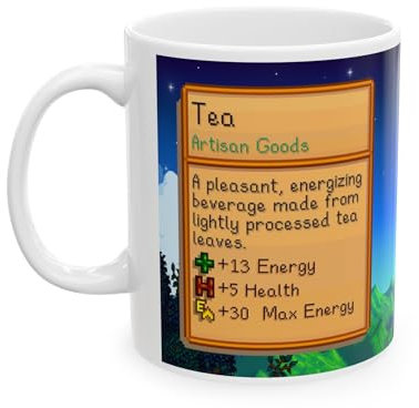 Creator's Cove Stardew Valley Game Tea Mug Drink Coffee Cup, Gift for Video Game Lover Farm Adventure Gaming For Family Friends (White, 11oz)