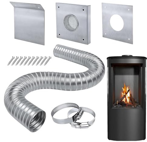 Außenkaltluft-Entlüftungsrohr - Hitzebeständiges Zuluftrohr Für Pelletöfen | Kamin- Und Ofenzubehör, Luftzufuhr-Set, Robustes Design, Verbessert Effizienz Und Sorgt Für Stabile Wärmeverteilung