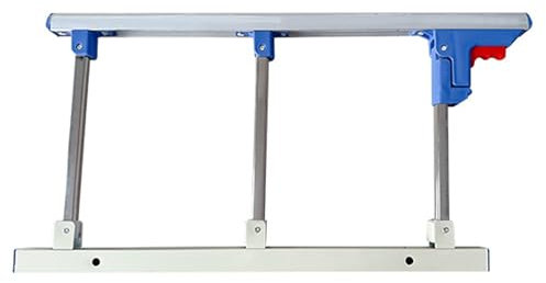 TOOSOAR Barrera Cama Adultos, Plegable Baranda Cama Adulto, Metálica Barandillas para Camas de Adultos, Azul + Blanco