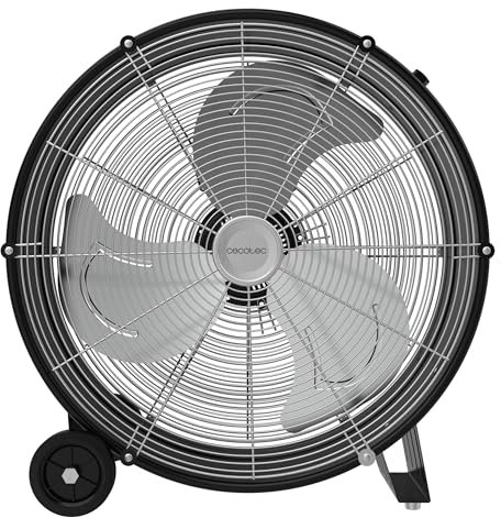 Cecotec Ventilador de Suelo Industrial Proindustry 2000. 120W, Diámetro 50cm, 3 Velocidades, Aspas de Aluminio, Flujo de Aire 5404,2m³/h, Diseño Transportable, Rejilla de Protección, Fácil Manejo