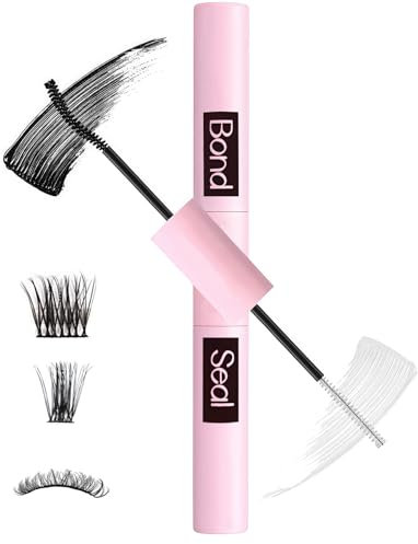 Eyelash Glue, Bond and Seal Lash Glue, Individual Lashes Cluster Lashes Glue for Eyelash Extensions, Strong Hold Waterproof Long Lasting 2-in-1 Extension Mascara