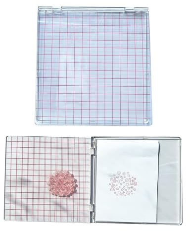 arriettycraft Acryl-Stempelblock mit Raster, perfekte Positionierung, Stempelplattform, klare Stempel, Scrapbook, Handwerk, Stempelwerkzeug für Kartenherstellung, Scrapbooking, Journaling und andere