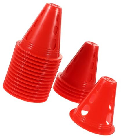 Supvox 40 Stück Windsicherer Skiroller Zapfen Üben Ausbildung Sport Straßenkegel Trainingskegel Skaten Mit Nummer Elemente Agilitätskegel Im Freien Rot Plastik