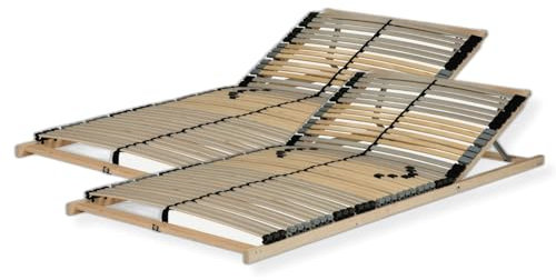 Sleepneo Lattenrost 160x200 cm - Kopfteil verstellbar 42 Latten 7-Zonen Traglast ca. 150 Kg Birken und Buchenschichtholz Selbstmontage Made in Germany