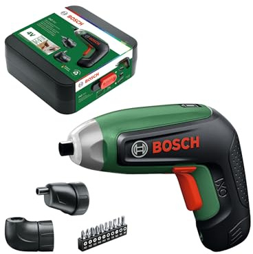 Bosch IXO8 Cordless Screwdriver (bit Set, Off-Set Angle Attachment, Angle Screw Attachment, Storage Box)
