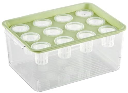 Ginwrek Hydroponischer Pflanzkasten mit 12 Löchern transparentem Aquaponik-System und grünem Deckel für Zuhause Balkon oder Schreibtisch.