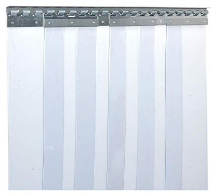Zettl GmbH PVC-Streifenvorhang, Lamellen 3x300mm, BxH 4,75x2,25m | Verzinkte Beschläge, Bausatz vormontiert, PVC Lamellenvorhang für Industrie, Landwirtschaft und Gastronomie