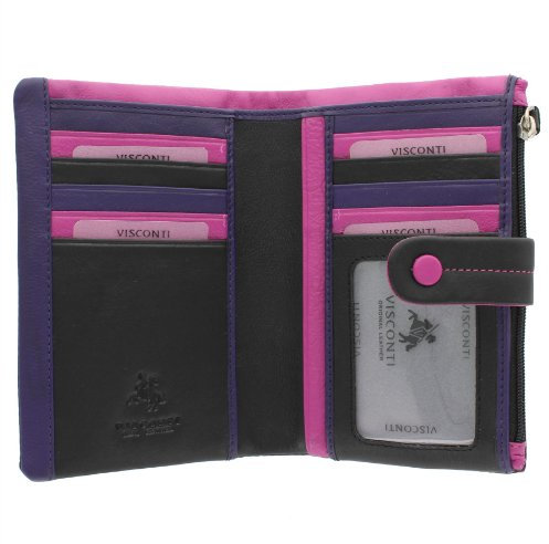 Visconti Mimi-Kollektion Malibu Geldbeutel Geldbörse, bunt M87 Schwarz/Pink/Lila