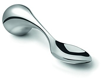 Amefa INTEGRALE Menülöffel mit Knauf, ergonomisch, 18/10 Edelstahl, Alltagshilfe Besteck, Esshilfe für Senioren, rostfrei & spülmaschinenfest, Silber, Desertlöffel