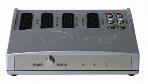 Skymaster AV-Schalter, 6-Port RCA, für TV, DVD, Kamera, Projektor, Silber