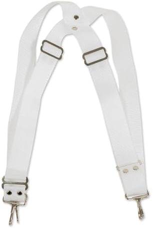GEWA Marching Drum, Marschtrommel Zubehör Trageriemen für Bass Drum, Nylon weiß, 5 cm breit, verstellbar mit Karabiner