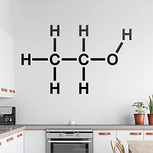 Ethanol Alkohol Äthanol Wandtattoo in 6 Größen - Wandaufkleber Wall Sticker - Dekoration, Küche, Wohnzimmer, Schlafzimmer, Badezimmer