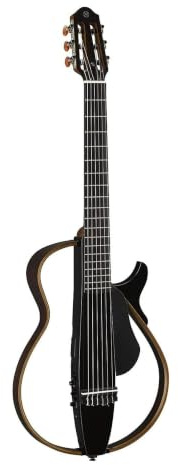 Yamaha SLG200N TBL Nylon String Silent Guitar with Hard Gig Bag, Translucent Black