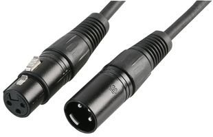 PULSE PLS00271 DMX Lead, 3 Pin XLR Male to Female, 30m Black