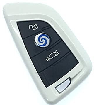 Coque rigide en plastique ABS pour clé intelligente 3 4 boutons compatible avec 2 séries X1 X5 X6 F15 F22 F45 F46 2014 2015 2016 NOUVEAU 7 SERIES 2017 (Blanc)