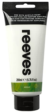 Reeves Acrylic Additives - Gesso - Medium For Acrylic & Oil Paints - Adds Textures & Effects to Paint - Creates Non-Cracking Base for Painting - Art Supplies for Adults & Kids - 200 ml